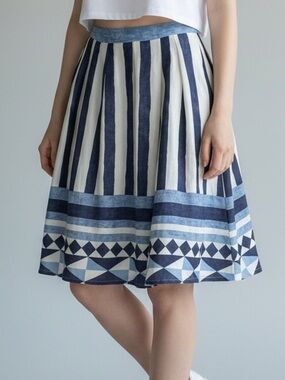 Everly Women's Stripe Diamond Pattern A Line Skirt